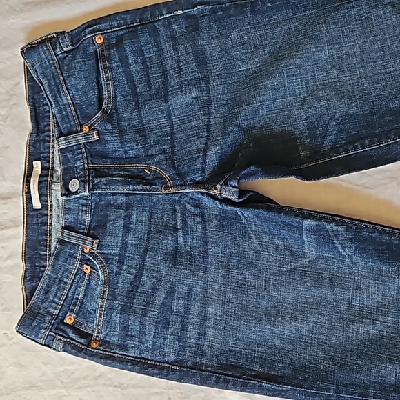 Levi's boyfriend cropped jeans mid rise dark wash slim leg size W27 - Picture 12 of 16